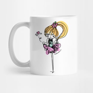 doodle girl illustration Mug